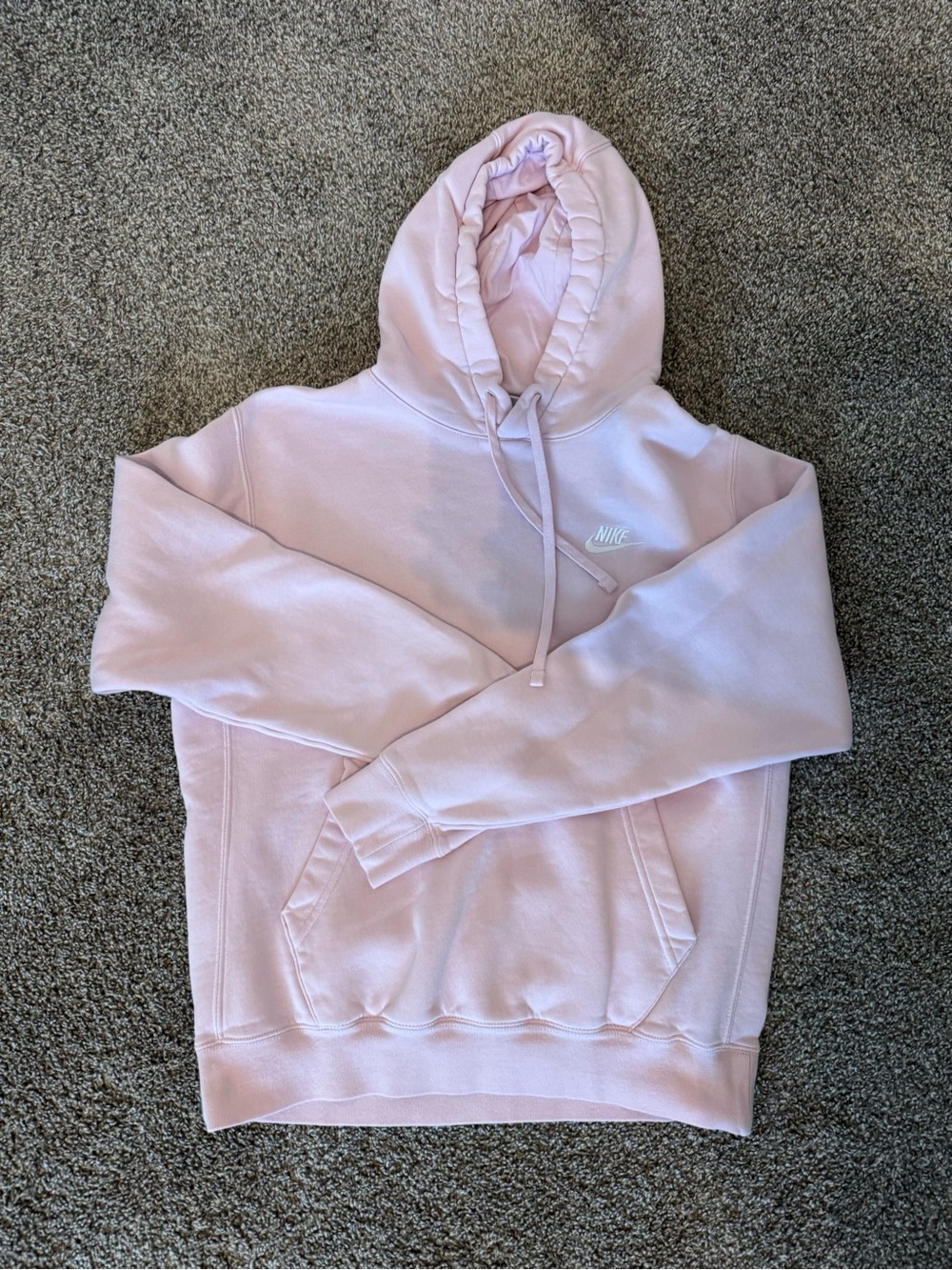 Nike Pink Hooded Sweatshirt with Black Logo